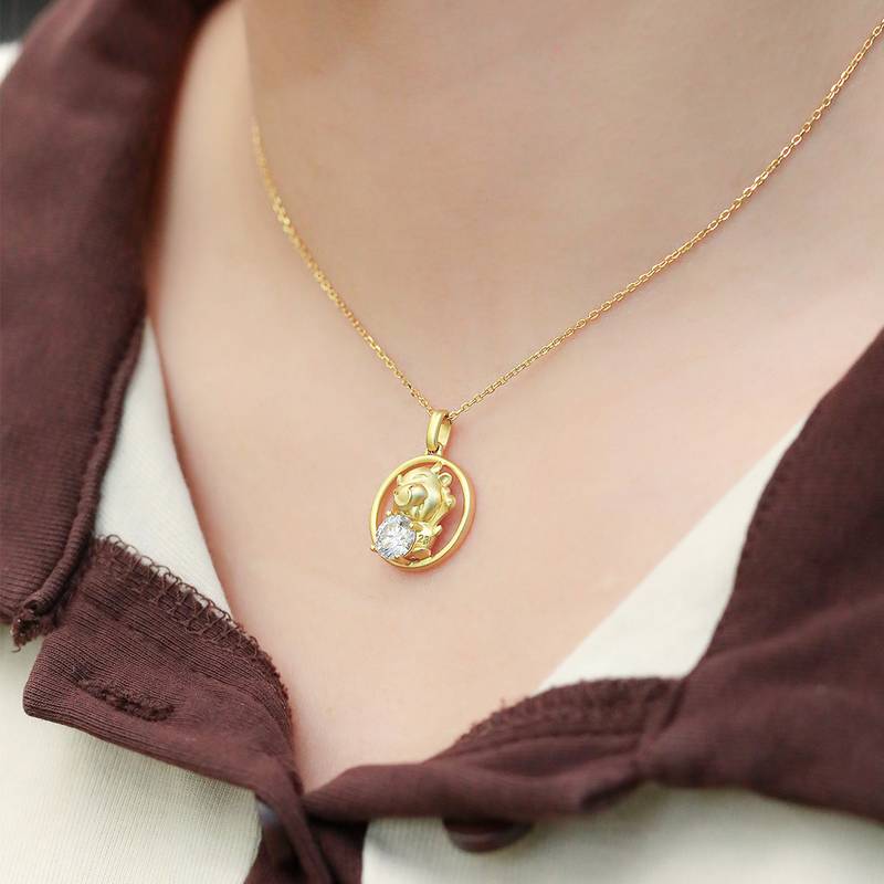 Ox Moissanite Diamond Necklace 1.0 Carat from the Chinese Zodiac Series